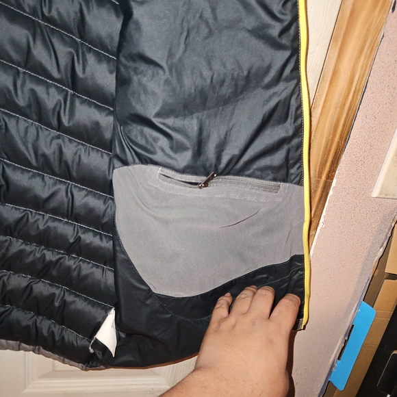 Patagonia Men's Charcoal Vest with Yellow Trim - Picture 5 of 7